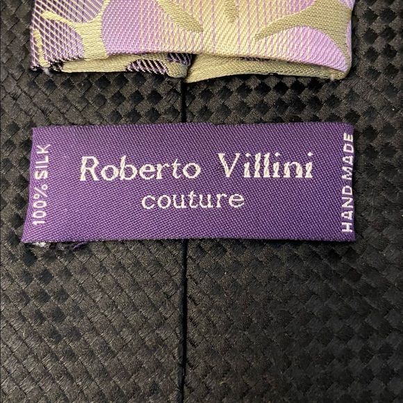 Roberto Villini Couture handmade black silk neck tie - Picture 3 of 6